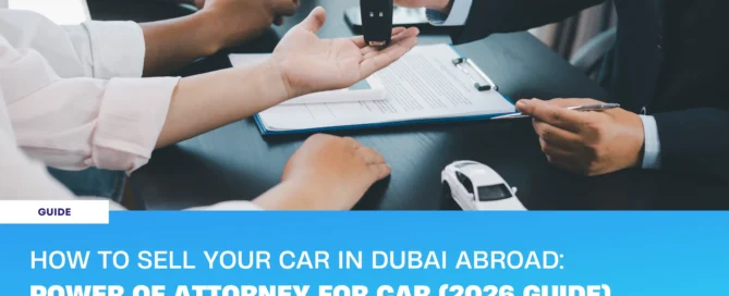 Car key handover during power of attorney for car sale in Dubai, signing documents at RTA for vehicle ownership transfer.